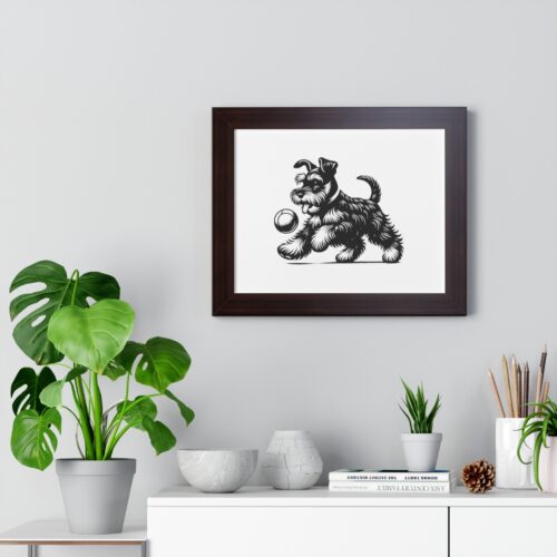 Framed Schnauzer Playing