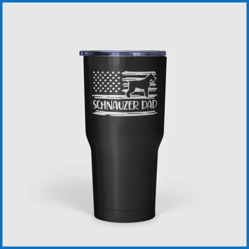 Schnauzer Dad with Flag